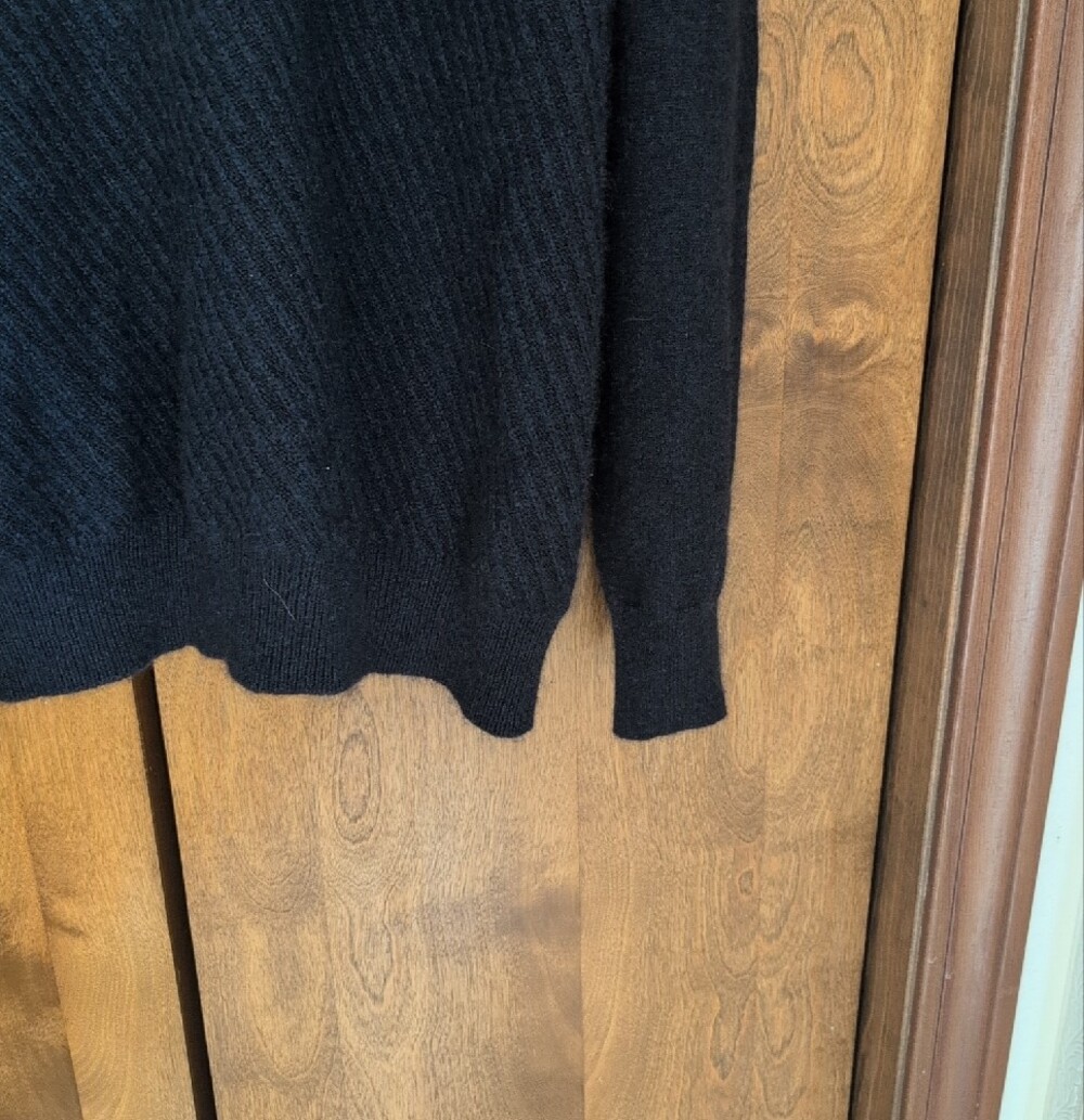 Men's NAVY XXL Half-Zip Knit Sweater by Brookmoore CASHMERE - Picture 4 of 6
